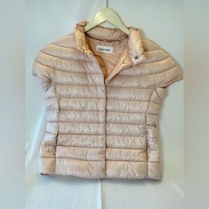 Calvin Klein Blush Pink Short Sleeve Puffer Jacket